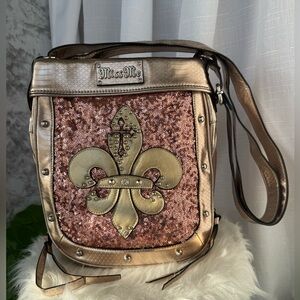 Miss Me Bronze and Pink Crossbody Bag